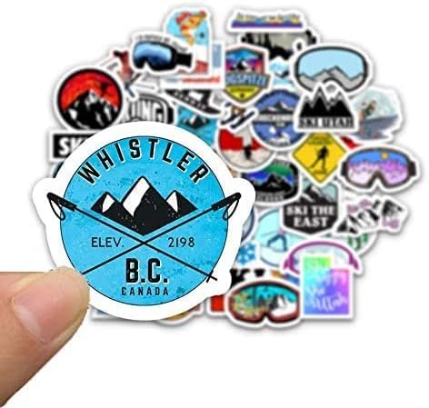 Amazon.co.jp: スキーステッカーセット 50枚入り スキー防水デカール